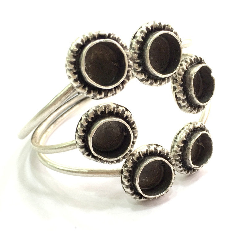 Adjustable Bracelet Blank Findings ( 12mm Blank ), Antique Silver Plated Brass G5776