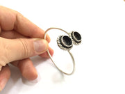 Adjustable Bracelet Blank Findings ( 10mm Blank ), Antique Silver Plated Brass G5777
