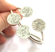 Adjustable Bracelet Blank Findings (16mm  Blank) , Antique Silver Plated Brass G5780