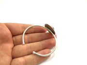 Adjustable Bracelet Blank Findings (10mm  Blank) , Antique Silver Plated Brass G5783