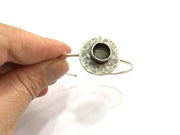 Adjustable Bracelet Blank Findings (10mm  Blank) , Antique Silver Plated Brass G5783