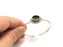 Adjustable Bracelet Blank Findings (14mm  Blank) , Antique Silver Plated Brass G5784