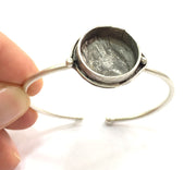 Adjustable Bracelet Blank Findings (20mm  Blank) , Antique Silver Plated Brass G9199