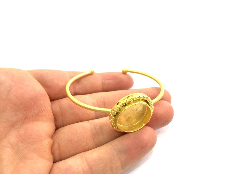 Bracelet Blank Components Findings Adjustable (20mm  Blank) , Gold  Plated Brass G5792