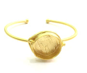 Adjustable Bracelet Blank Findings (20mm  Blank) , Gold  Plated Brass G5795