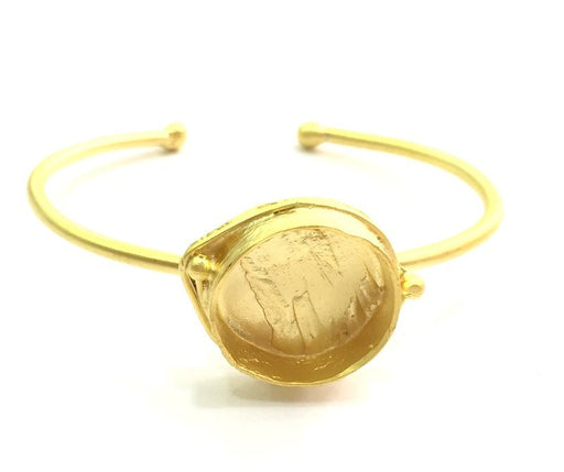 Adjustable Bracelet Blank Findings (20mm  Blank) , Gold  Plated Brass G5795