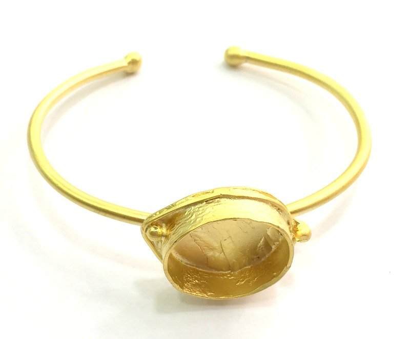 Adjustable Bracelet Blank Findings (20mm  Blank) , Gold  Plated Brass G5795