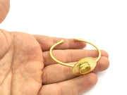 Adjustable Bracelet Blank Findings (10mm  Blank) , Gold  Plated Brass G5796