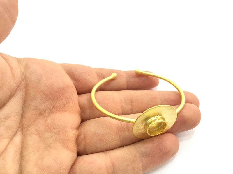 Adjustable Bracelet Blank Findings (10mm  Blank) , Gold  Plated Brass G5796