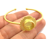 Bracelet Components Blank Findings Adjustable (14mm  Blank) , Gold  Plated Brass G5797