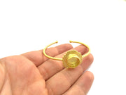 Bracelet Components Blank Findings Adjustable (14mm  Blank) , Gold  Plated Brass G5797