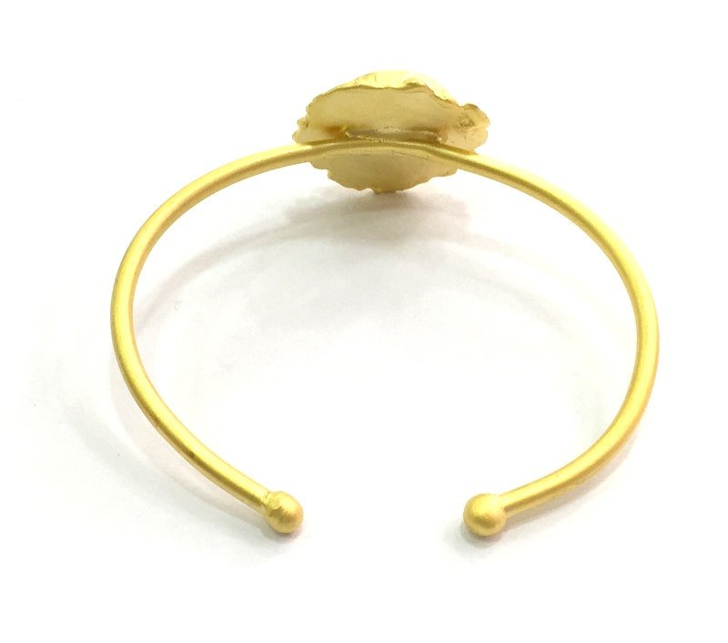 Bracelet Components Blank Findings Adjustable (14mm  Blank) , Gold  Plated Brass G5797