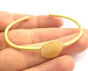 Adjustable Bracelet Blank Findings (16mm  Blank) , Gold  Plated Brass G5798