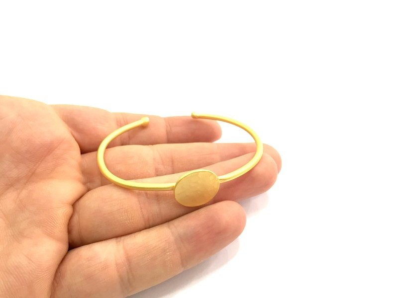 Adjustable Bracelet Blank Findings (16mm  Blank) , Gold  Plated Brass G5798