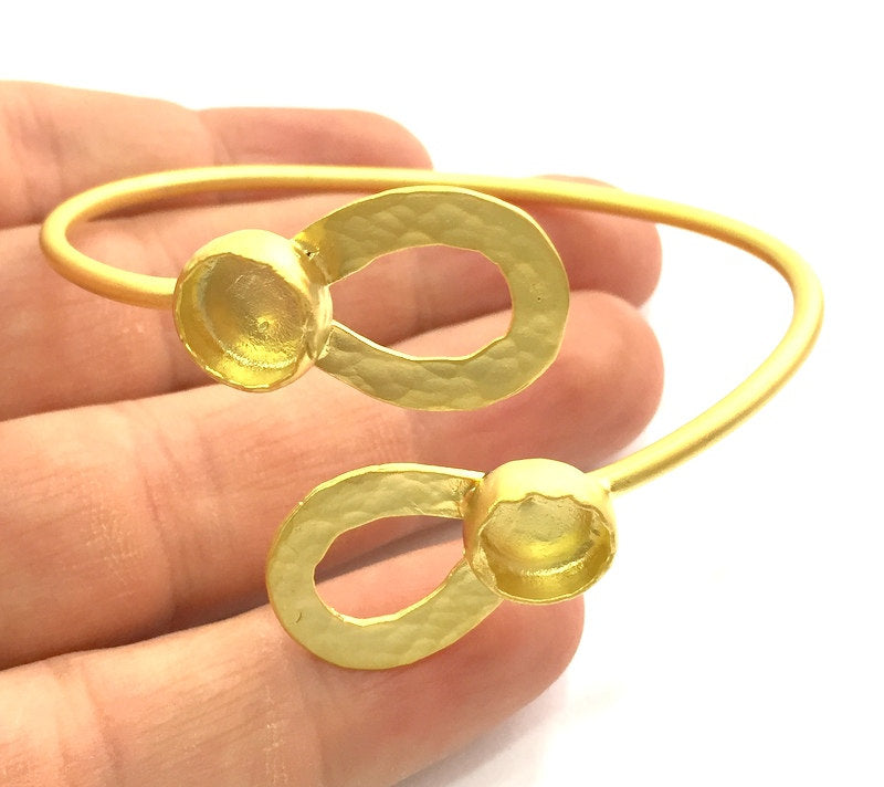 Gold Bracelet Blank Adjustable (10mm  Blank) Gold Plated Brass G5801