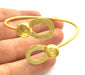 Gold Bracelet Blank Adjustable (10mm  Blank) Gold Plated Brass G5801