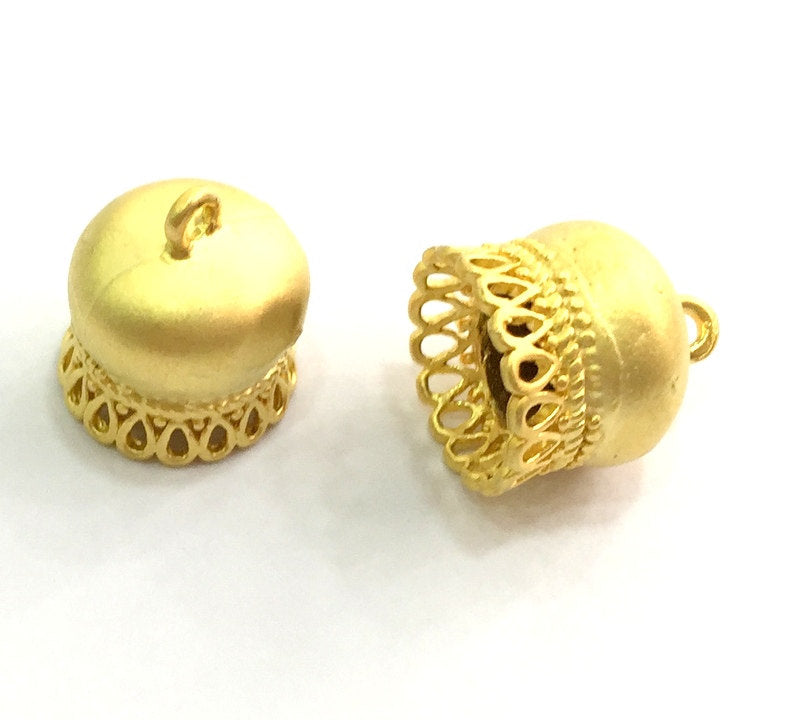 2 Cone Findings Gold Plated Brass Cone Findings (15x12mm) G5812