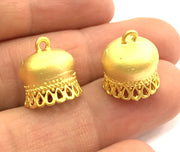 2 Cone Findings Gold Plated Brass Cone Findings (15x12mm) G5812