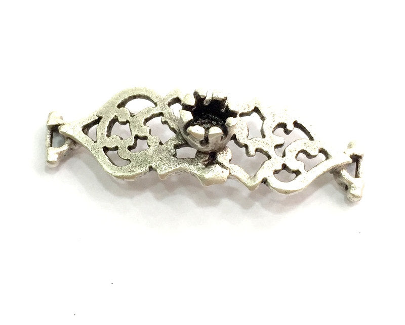 Antique Silver Plated Brass Blanks  Mountings , (4 mm blank) G5813