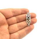 Antique Silver Plated Brass Blanks  Mountings , (4 mm blank) G5813