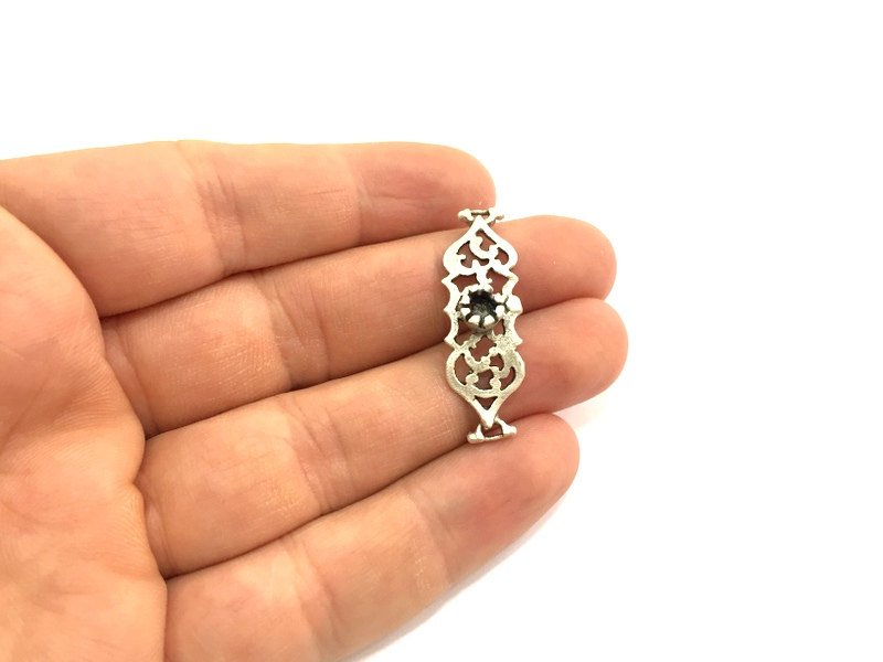 Antique Silver Plated Brass Blanks  Mountings , (4 mm blank) G5813