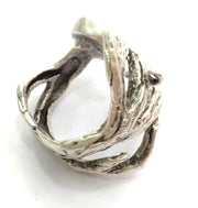 Adjustable Ring Blank, (10mm blank ) Antique Silver Plated Brass G9842