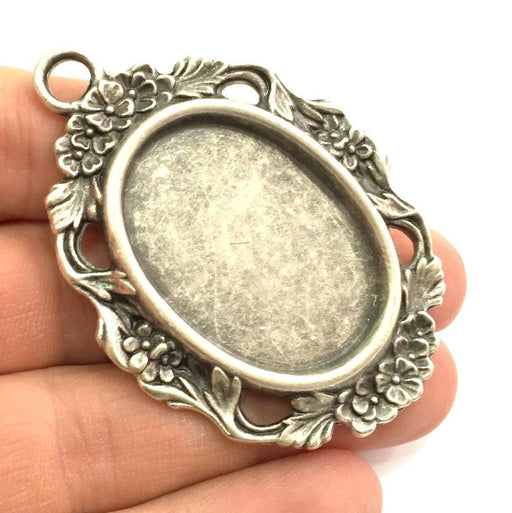 Antique Silver Plated Blank 65x45mm, Mountings  (37x27mm Blank)  G9445