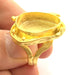 Adjustable Ring Blank, (20x15mm drop blank )  Gold Plated Brass G5380