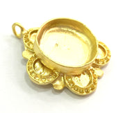 Gold Plated Brass Mountings ,  Blanks   (20mm blank) G5835