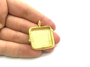Gold Plated Brass Mountings ,  Blanks   (25x25mm square blank) G5836
