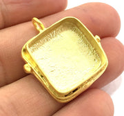 Gold Plated Brass Mountings ,  Blanks   (20x20mm square blank) G5840