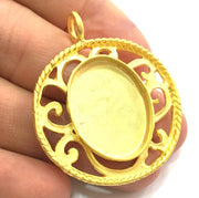 Gold Plated Brass Mountings ,  Blanks   (25x18mm blank) G5843