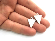 10 Silver Charms Triangle Charms Antique Silver Plated  Charms  10 Pcs (22x16mm) G5844