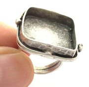 Adjustable Ring Blank, (20mm blank ) Antique Silver Plated Brass G9448