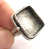 Adjustable Ring Blank, (20mm blank ) Antique Silver Plated Brass G9448