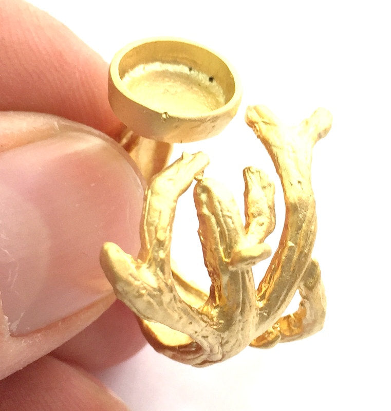 Adjustable Ring Blank, (10mm blank )  Gold Plated Brass G5847