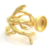 Adjustable Ring Blank, (10mm blank )  Gold Plated Brass G5847