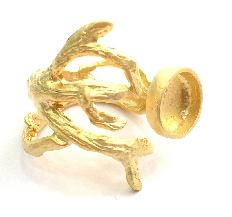 Adjustable Ring Blank, (10mm blank )  Gold Plated Brass G5847