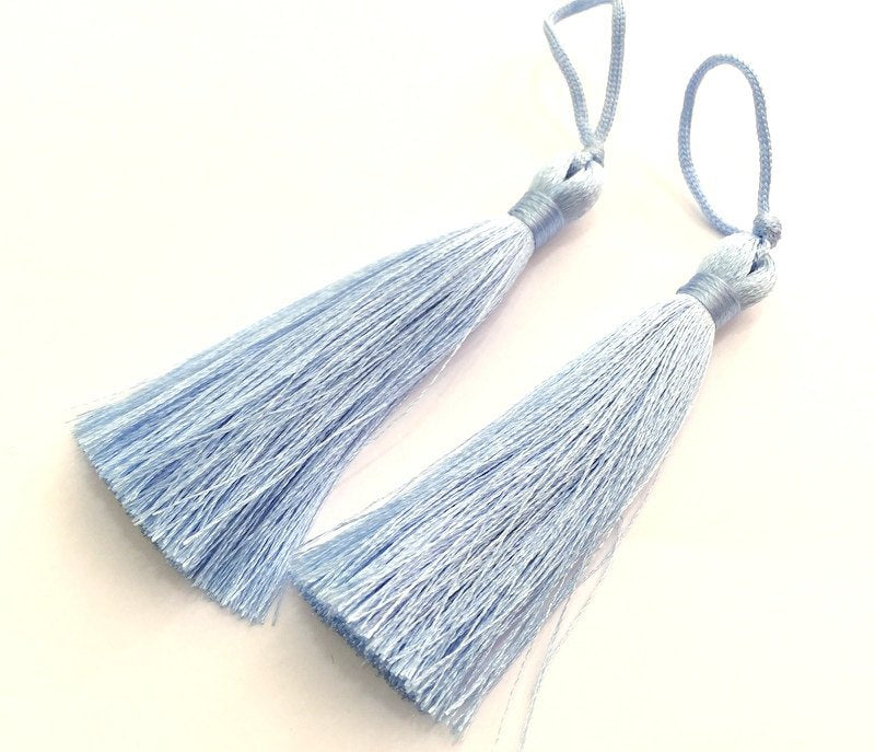 2 Periwinkle Thread Tassel 2 pcs (78 mm - 3 inches)   ,   G9479
