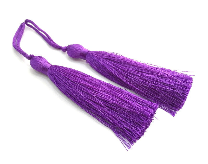 2 Purple Thread Tassel  (78 mm - 3 inches)  G9609