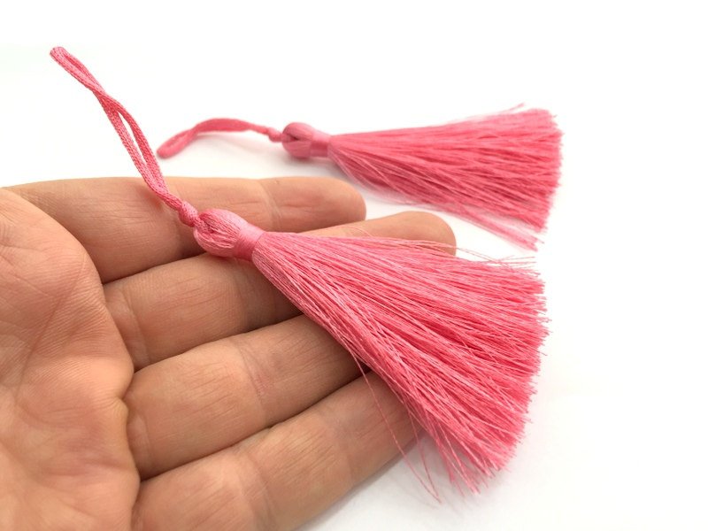 2 pcs (78 mm - 3 inches)  Cherry Pink Tassel ,   G5863