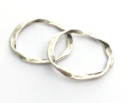 2 Pcs (52x44 mm) Antique Silver Plated  Large Round  Connector ,Findings G9778