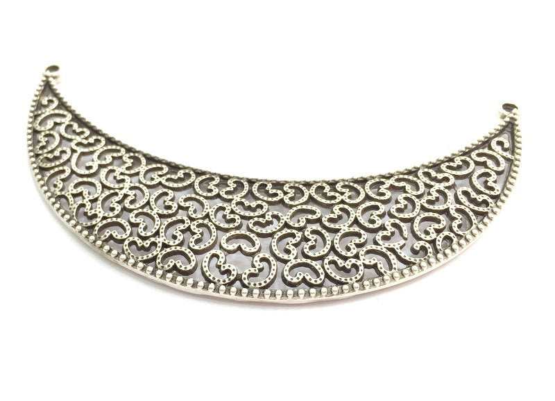 Antique Silver Large Pendants (120x33mm) Antique Silver Plated Metal  G5868