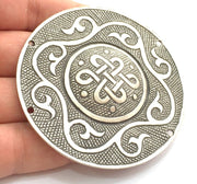 Antique Silver Large Pendants (70mm) Antique Silver Plated Metal  G5869