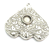Antique Silver Plated Blank Pendant , Mountings  (65x63mm Blank)  G5874