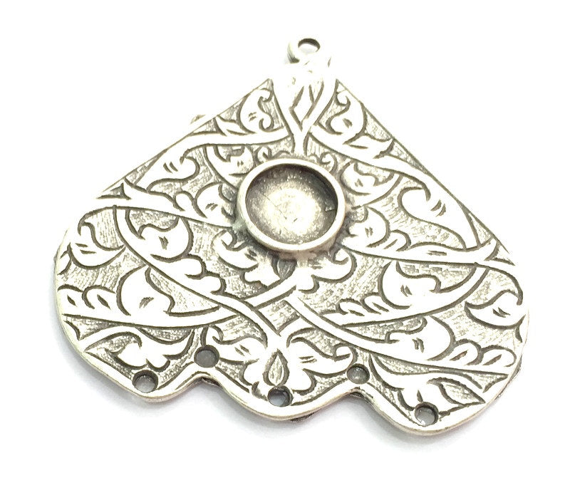 Antique Silver Plated Blank Pendant , Mountings  (65x63mm Blank)  G5874