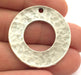 2 Antique Silver Round Pendants 2 Pcs (35mm) Antique Silver Plated Metal  G9779