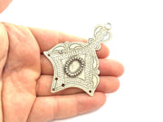Antique Silver Plated Blank Pendant , Mountings  (14x10mm Blank)  G5877