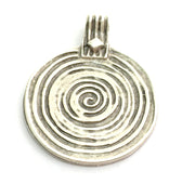 Antique Silver Pendants (44x34mm) Antique Silver Plated Metal  G5884