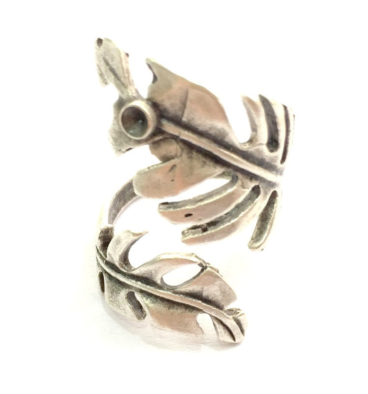 Adjustable Ring Blank, (3mm blank ) Antique Silver Plated Brass G8287